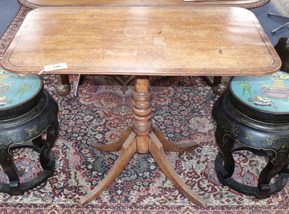 A Regency mahogany rectangular occasional table, W.90cm, D.51cm, H.71cm